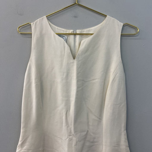 Laura Ashley Cream Linen Blend Tank Dress 10