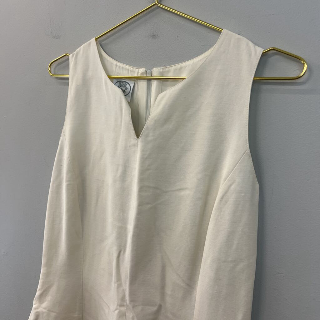 Laura Ashley Cream Linen Blend Tank Dress 10