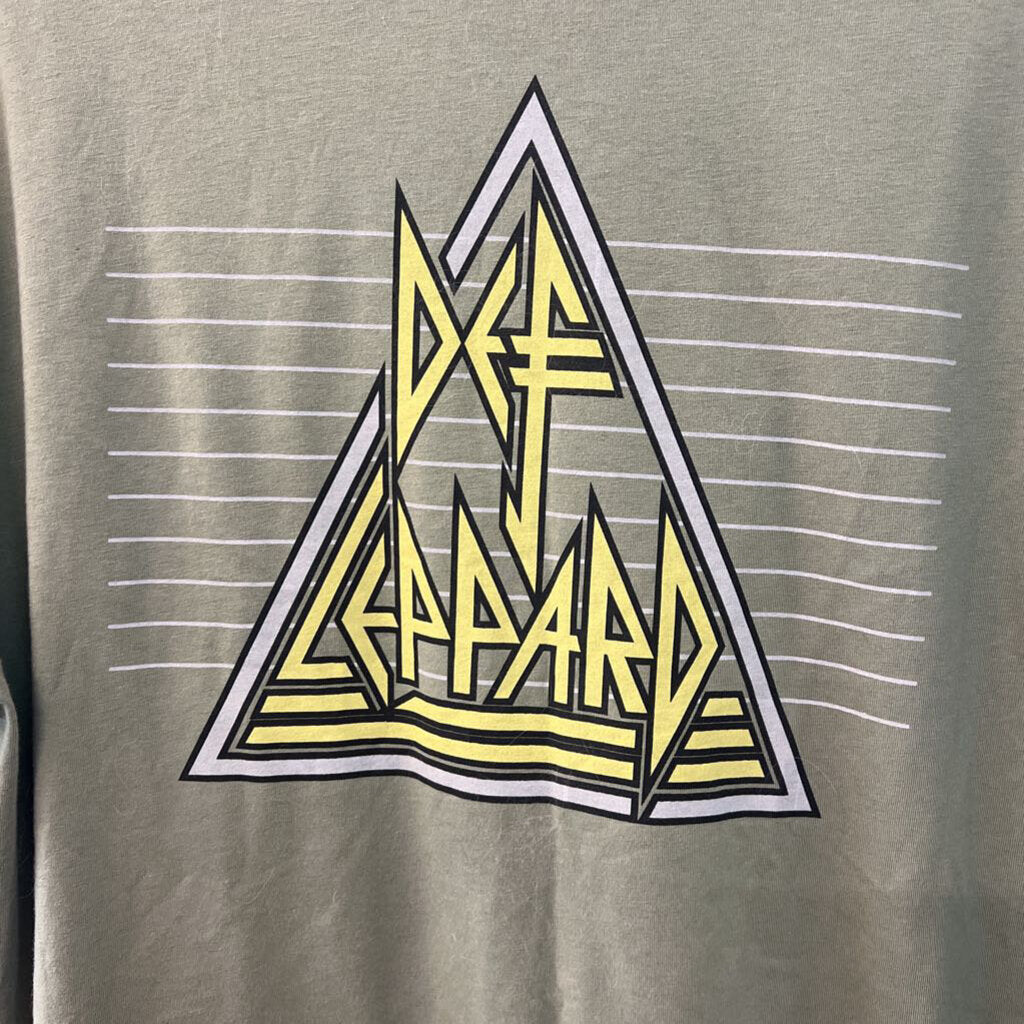Def Leppard Green Short Sleeve Graphic Tee Extra Large