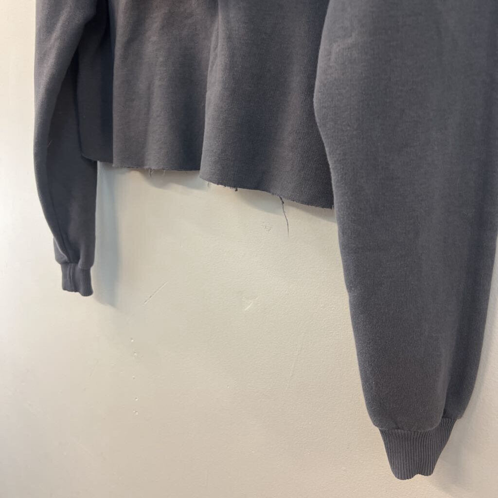 I Heart NYC Grey Cropped Hoodie Extra Small