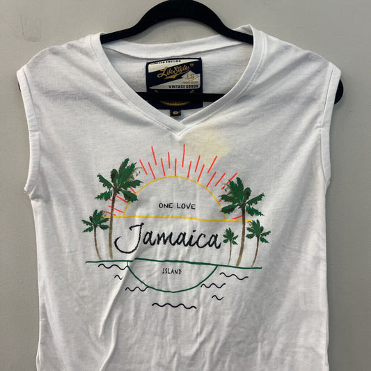 Life Style White/ Multi One Love Jamaica Graphic Tank Top Small