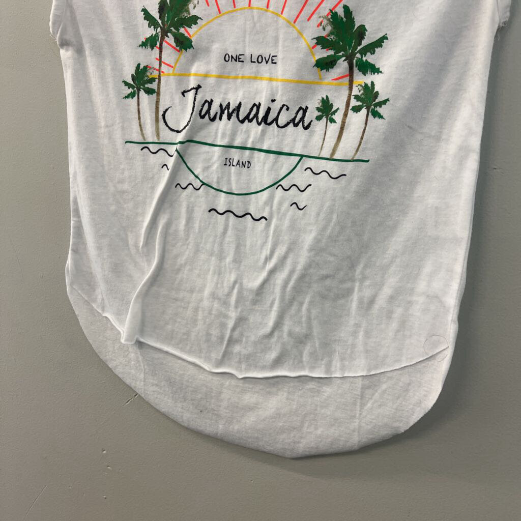 Life Style White/ Multi One Love Jamaica Graphic Tank Top Small