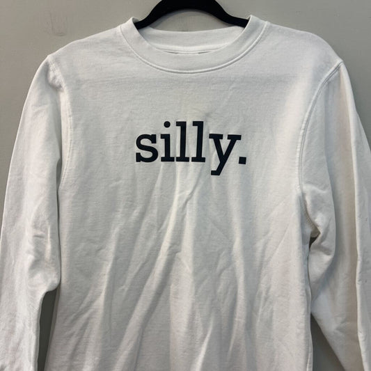 Make Market White/ Black Silly Graphic Long Sleeve Pullover Medium