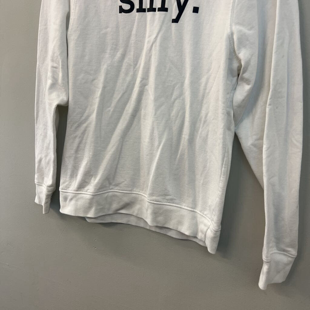 Make Market White/ Black Silly Graphic Long Sleeve Pullover Medium