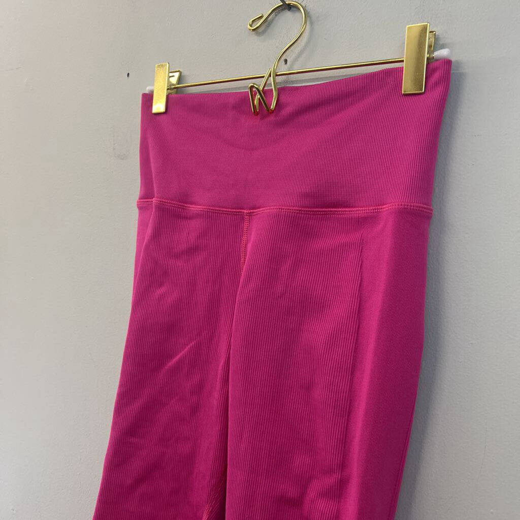Athleta Pink Ribbed Full Length Leggings Small