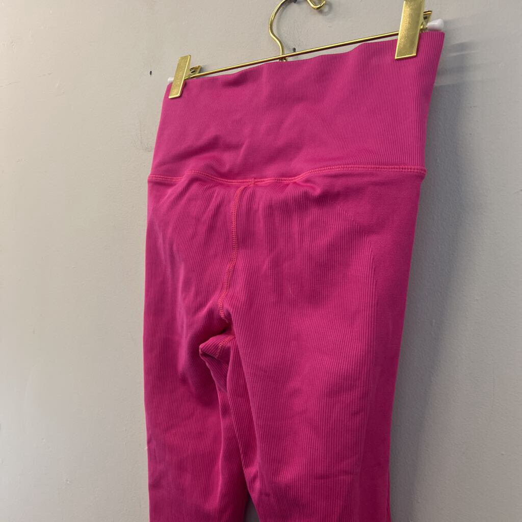 Athleta Pink Ribbed Full Length Leggings Small