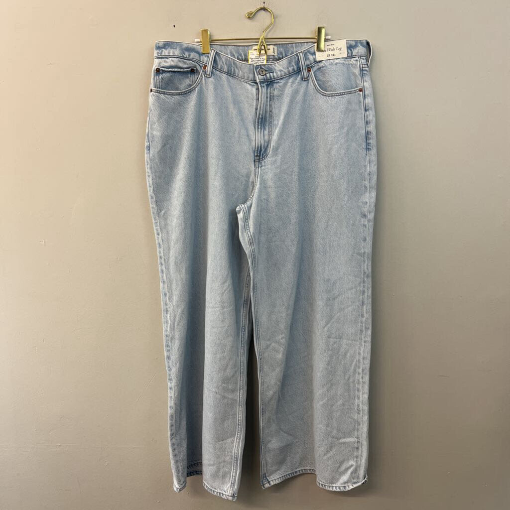 Abercrombie and Fitch Light Wash High Rise The Wide Leg Jeans 33