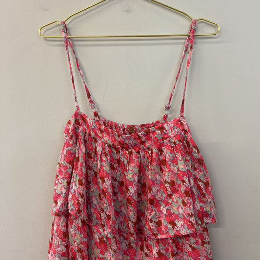 FP One Pink/ Multi Print Tiered Tunic Top Large