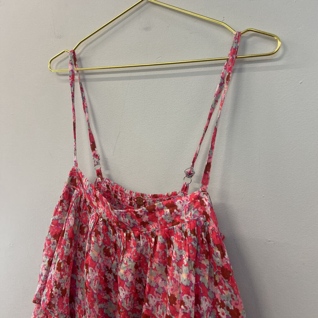 FP One Pink/ Multi Print Tiered Tunic Top Large