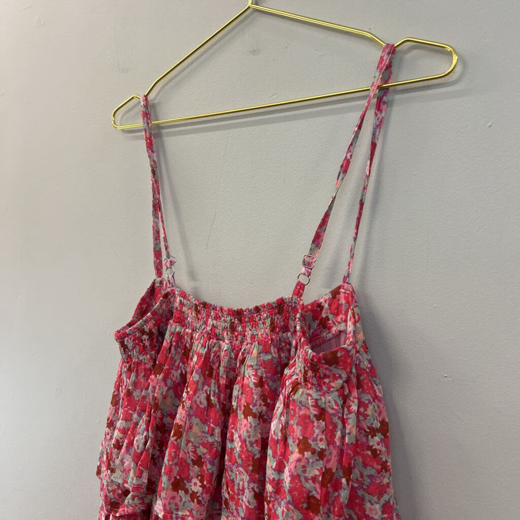 FP One Pink/ Multi Print Tiered Tunic Top Large