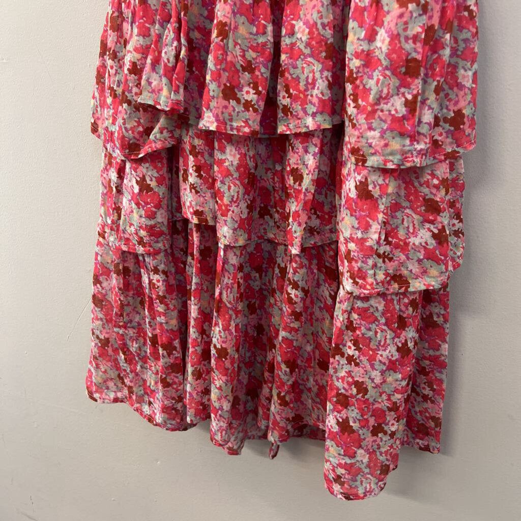 FP One Pink/ Multi Print Tiered Tunic Top Large