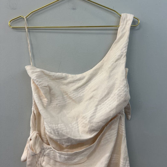 Free People Cream Wrap One Shoulder Maxi Dress Large