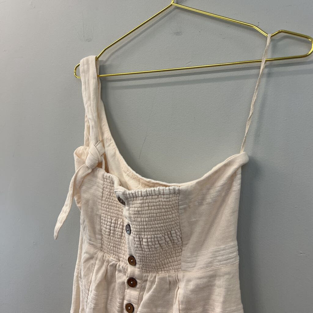 Free People Cream Wrap One Shoulder Maxi Dress Large