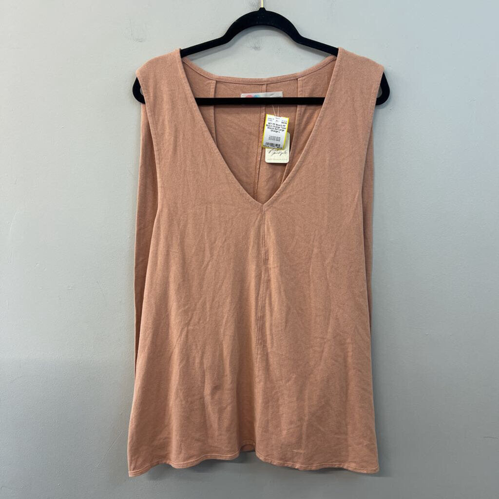 FP Beach Orange Tank/ Shorts Set Large