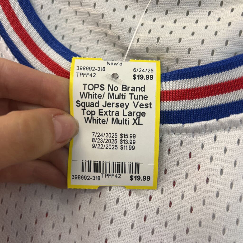 White/ Multi Tune Squad Jersey Vest Top Extra Large