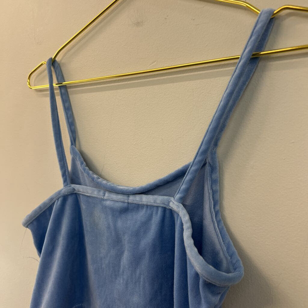 Rue 21 Blue Velvet Love Sick Cropped Tank Top Medium