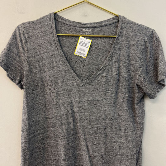 Madewell Grey V Neck Short Sleeve Top Small