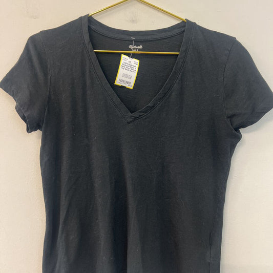 Madewell Black V Neck Short Sleeve Top Small