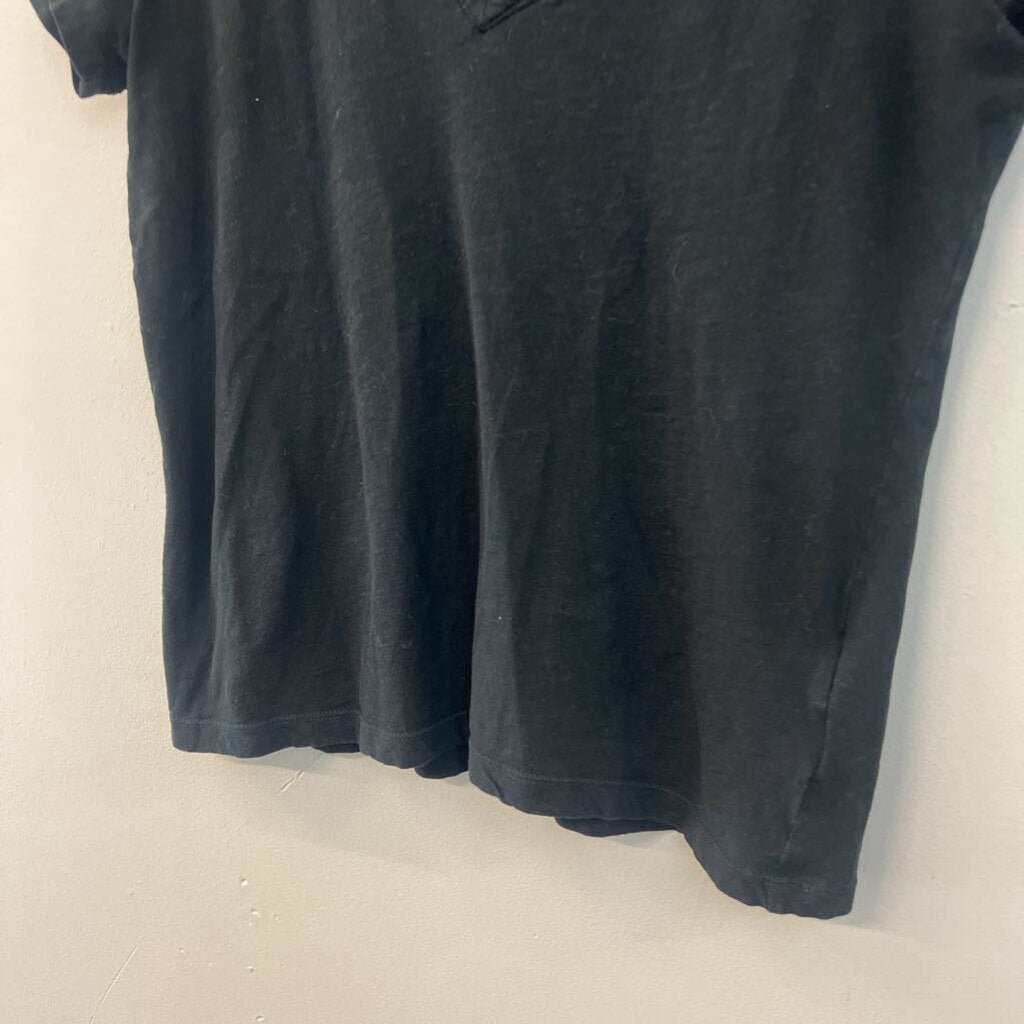 Madewell Black V Neck Short Sleeve Top Small