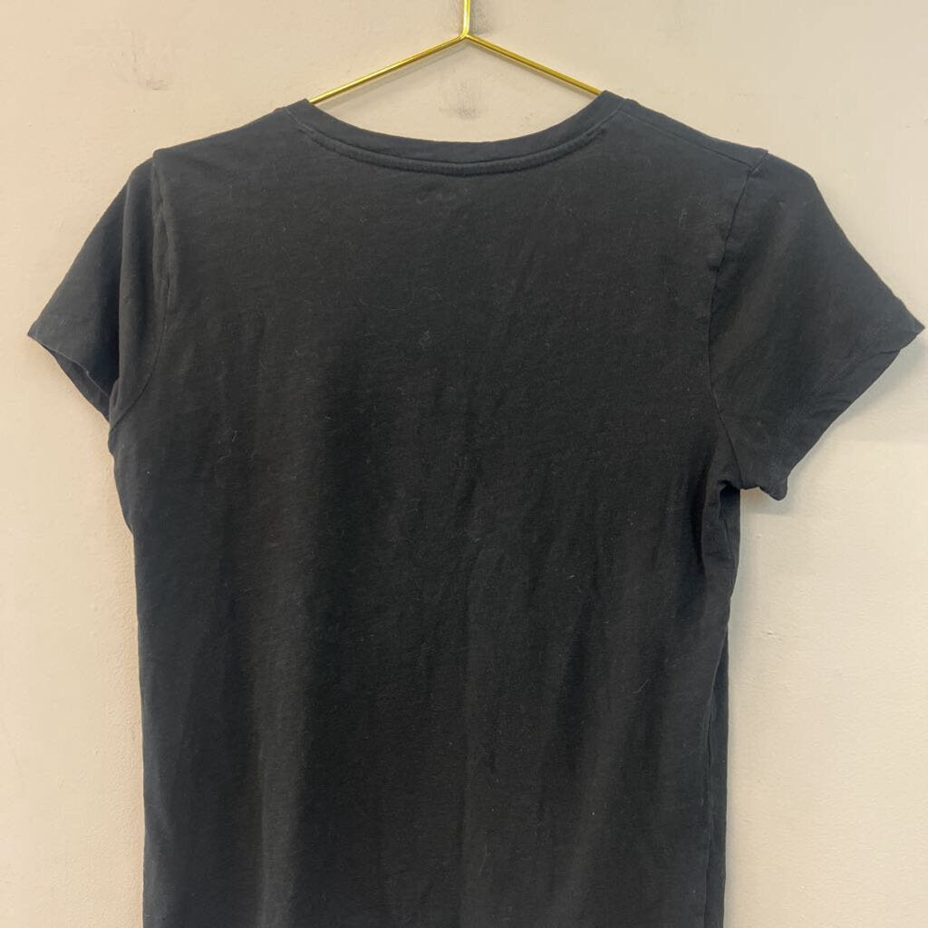 Madewell Black V Neck Short Sleeve Top Small