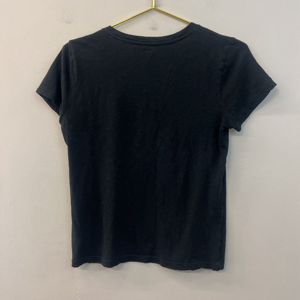 Madewell Black V Neck Short Sleeve Top Small