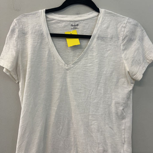 Madewell White V Neck Short Sleeve Top Small