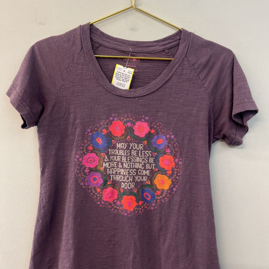 Natural Life Purple/ Multi Short Sleeve Graphic Tee Small