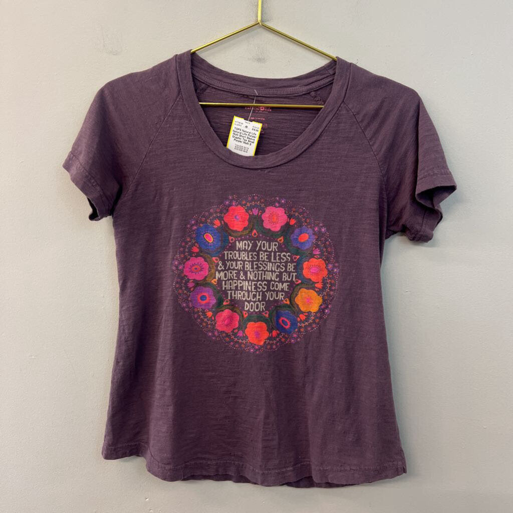 Natural Life Purple/ Multi Short Sleeve Graphic Tee Small