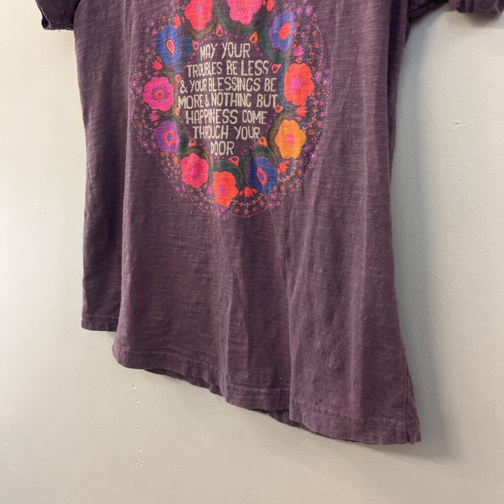 Natural Life Purple/ Multi Short Sleeve Graphic Tee Small