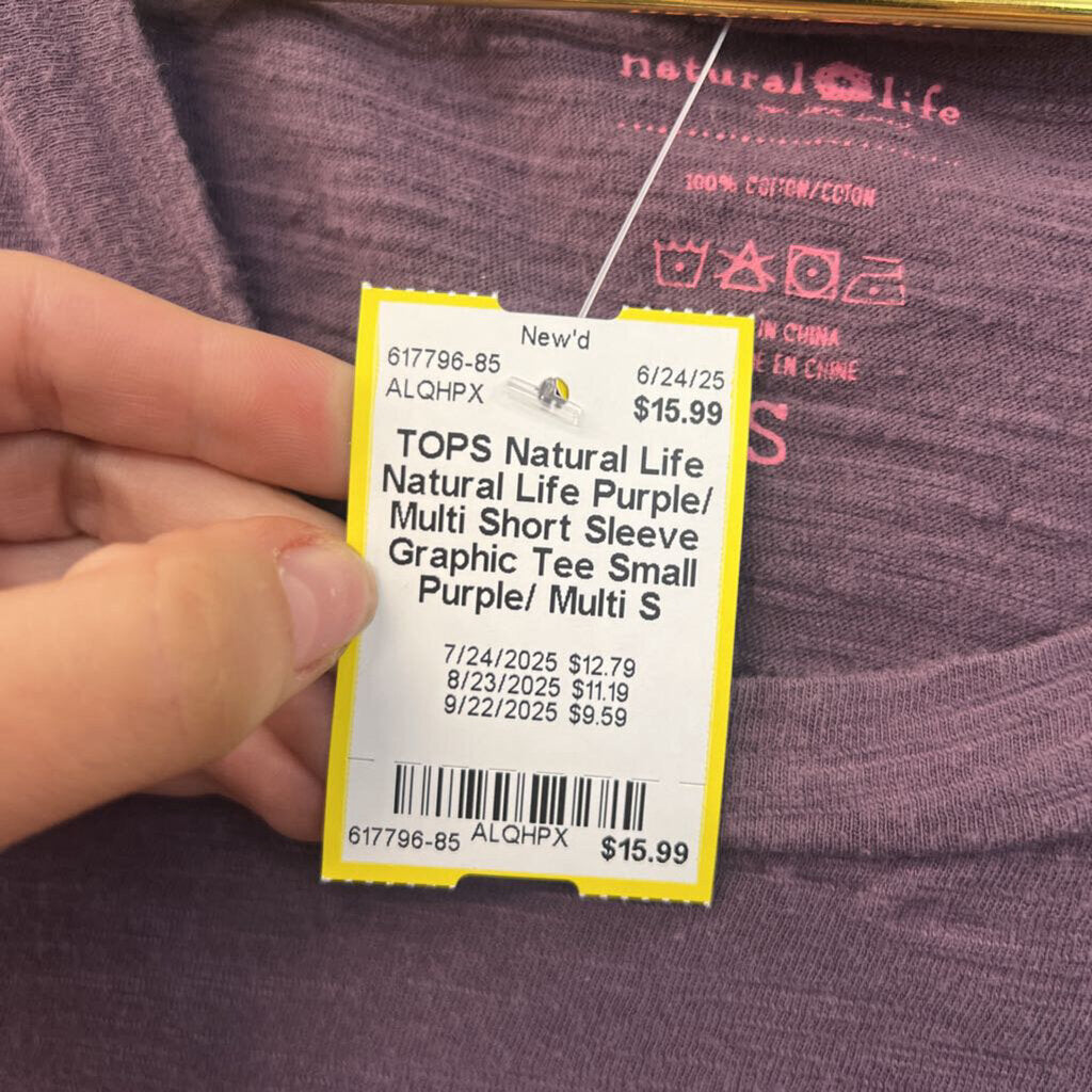Natural Life Purple/ Multi Short Sleeve Graphic Tee Small