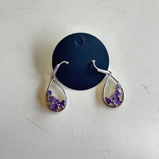Sterling Silver Purple Stone Earrings
