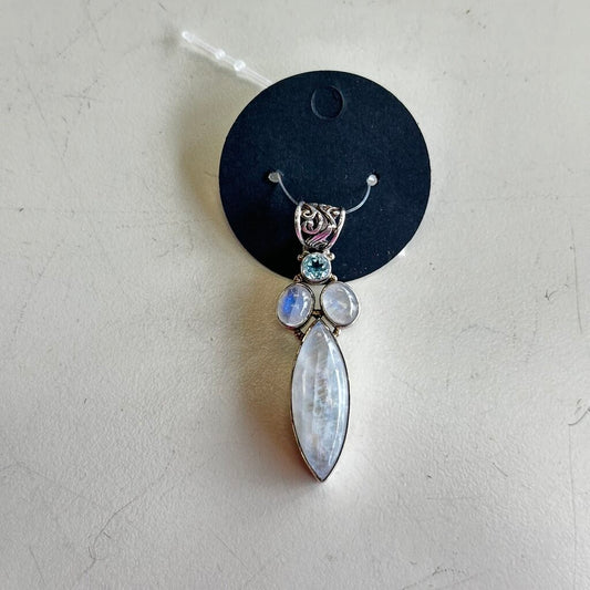 Sterling Silver Moonstone/Blue Stone Pendant