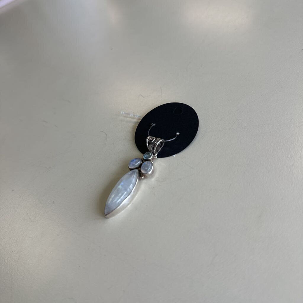 Sterling Silver Moonstone/Blue Stone Pendant