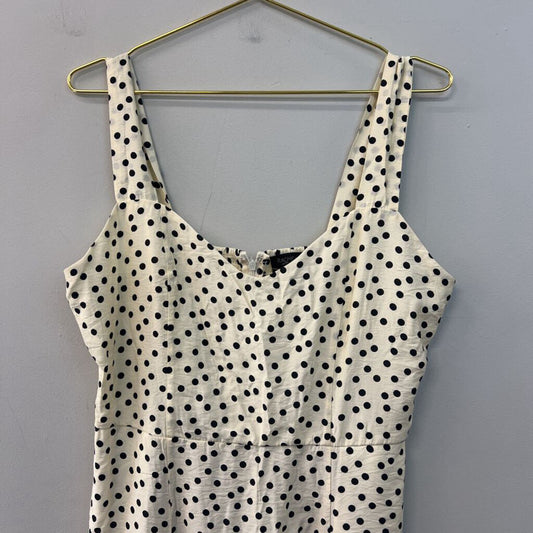 Rachel Zoe Cream/ Black Polka Dot Midi Dress 12