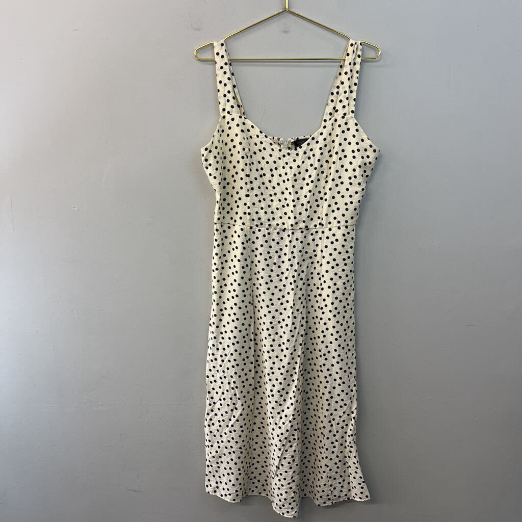 Rachel Zoe Cream/ Black Polka Dot Midi Dress 12