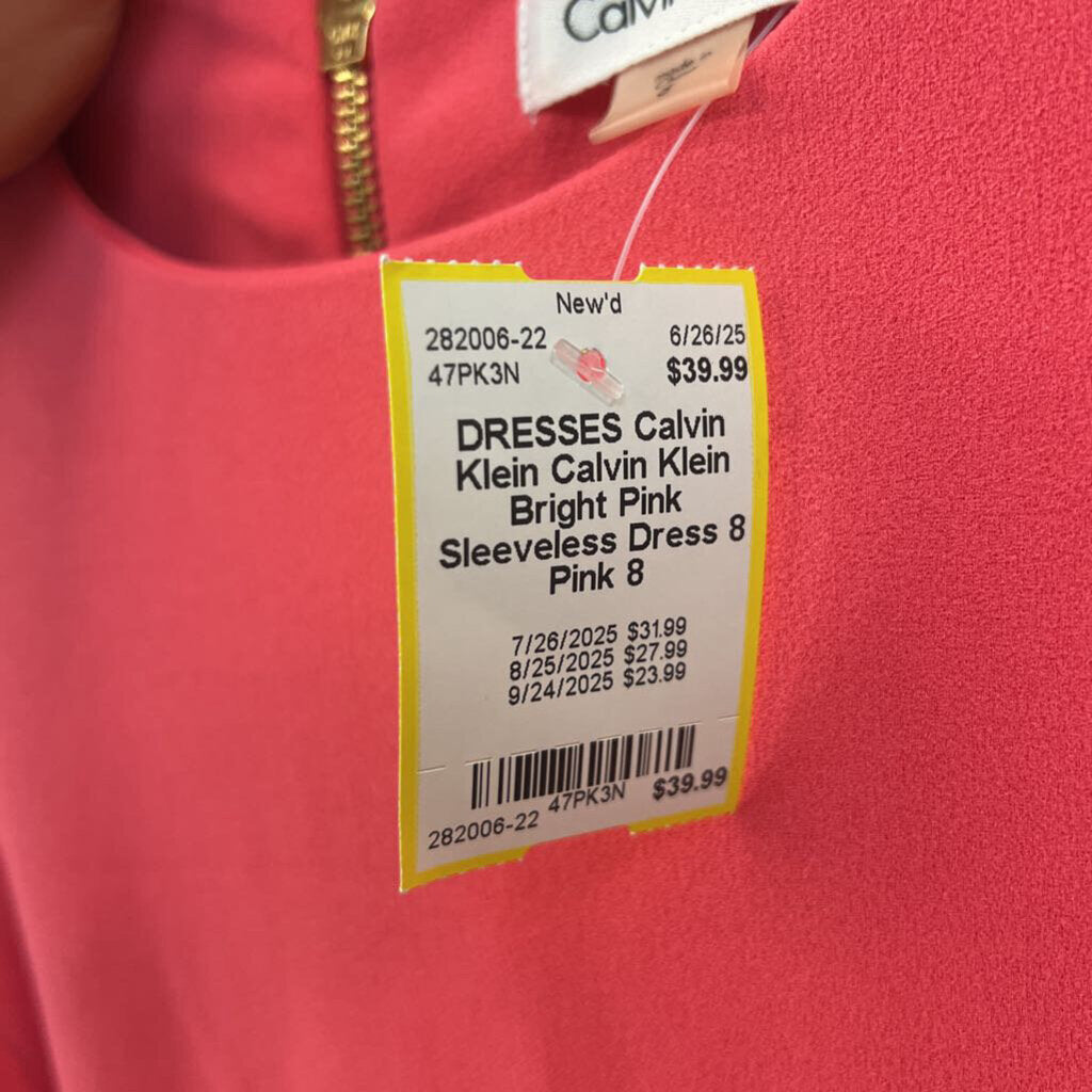 Calvin Klein Bright Pink Sleeveless Dress 8