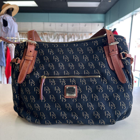 Dooney and Bourke Black/ Brown Logo Purse