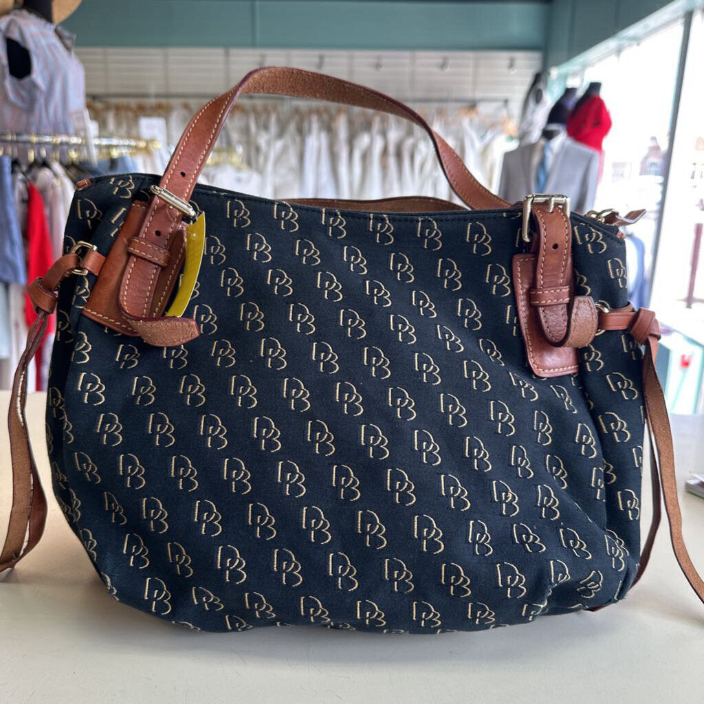Dooney and Bourke Black/ Brown Logo Purse