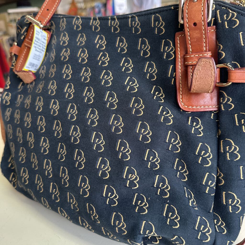 Dooney and Bourke Black/ Brown Logo Purse