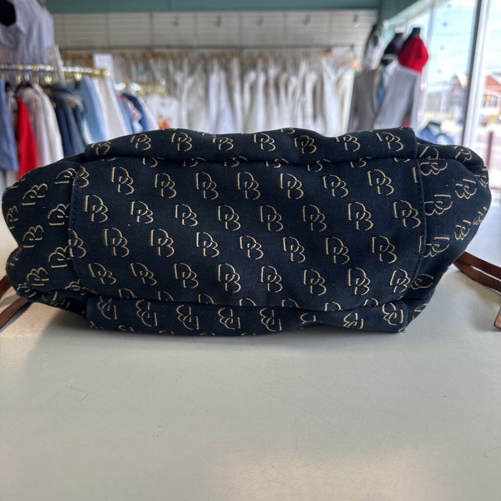 Dooney and Bourke Black/ Brown Logo Purse