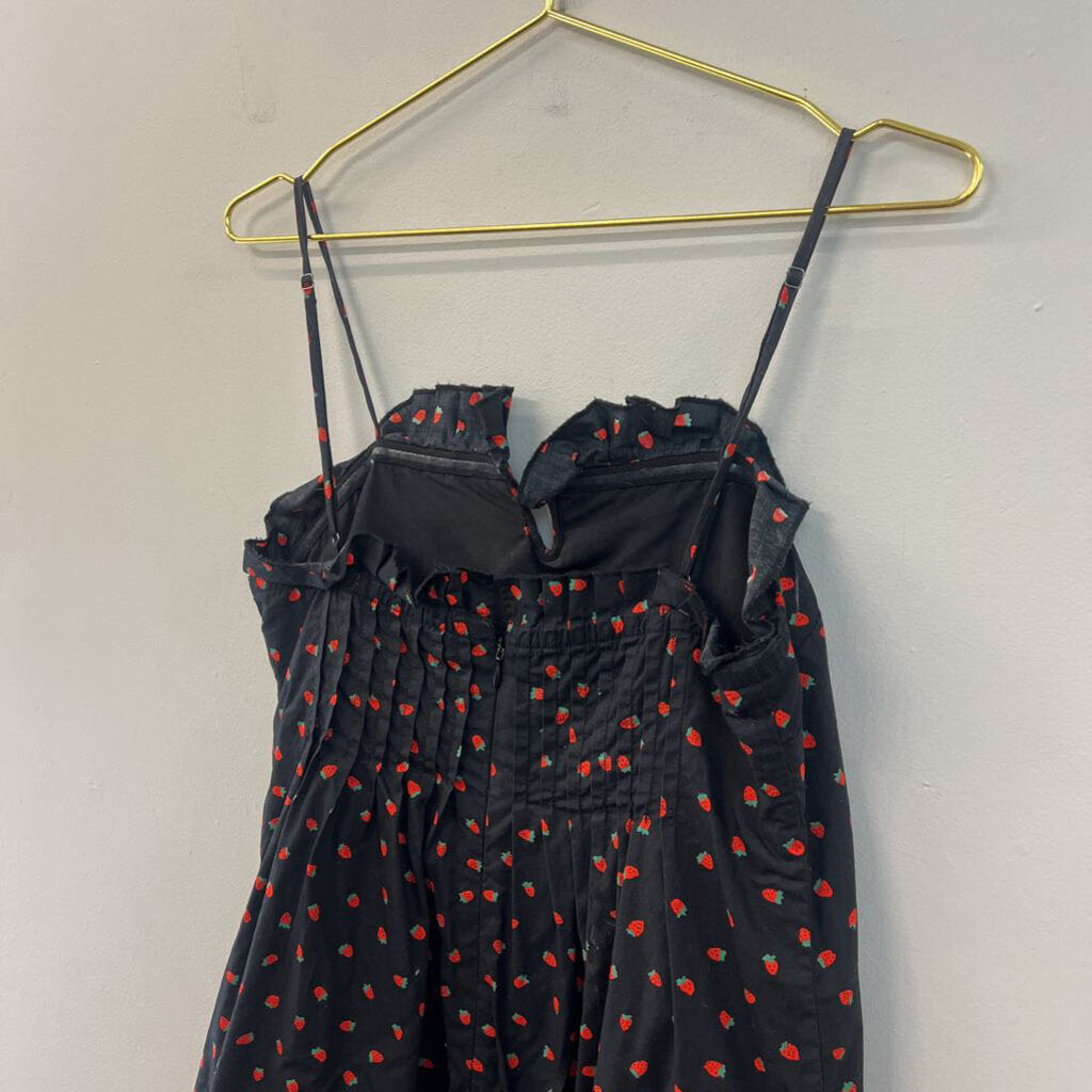 Madewell Black Strawberry Print Dress 6
