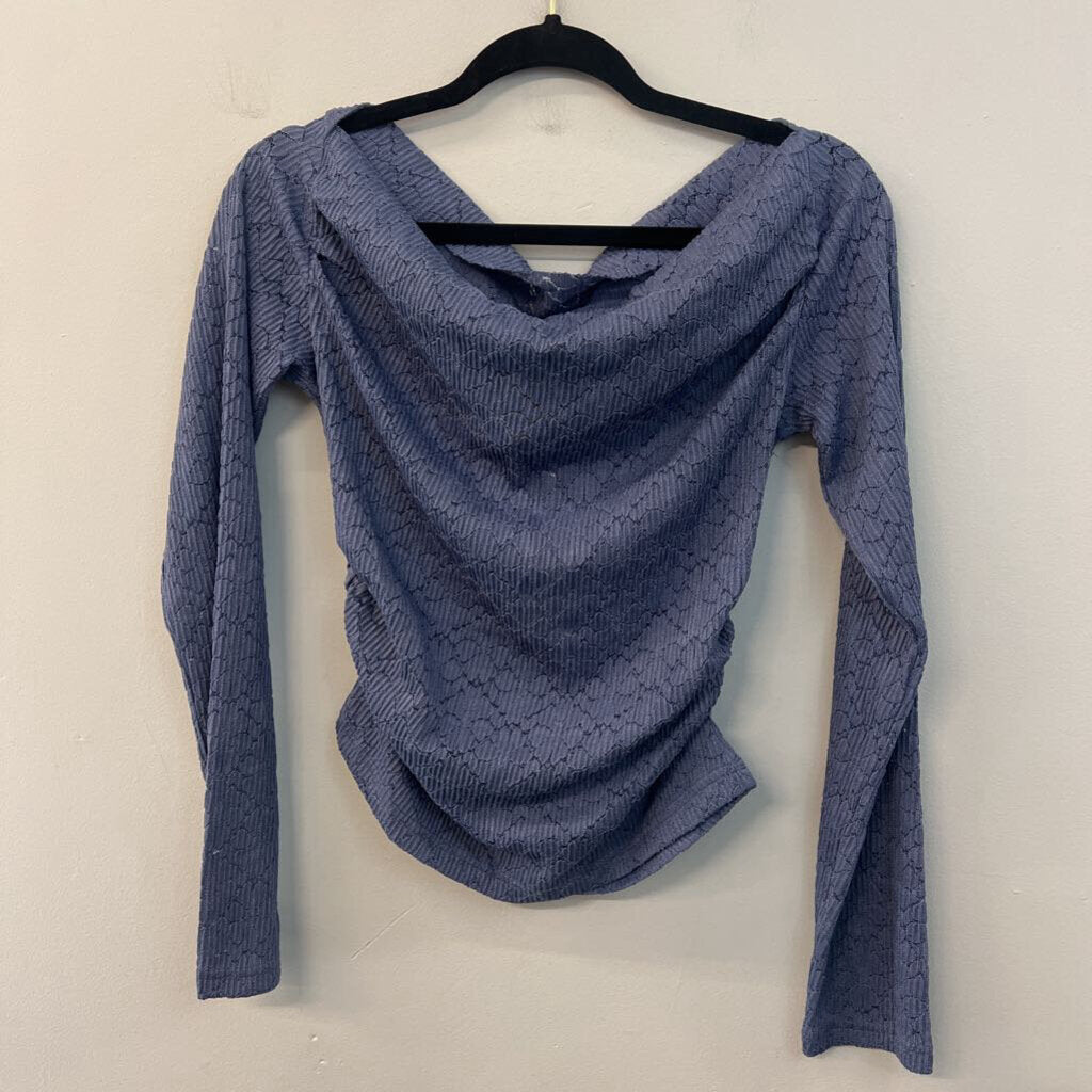 By Together Blue Lace Long Sleeve Top Large