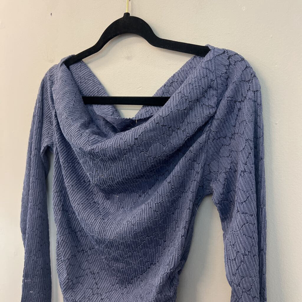 By Together Blue Lace Long Sleeve Top Large