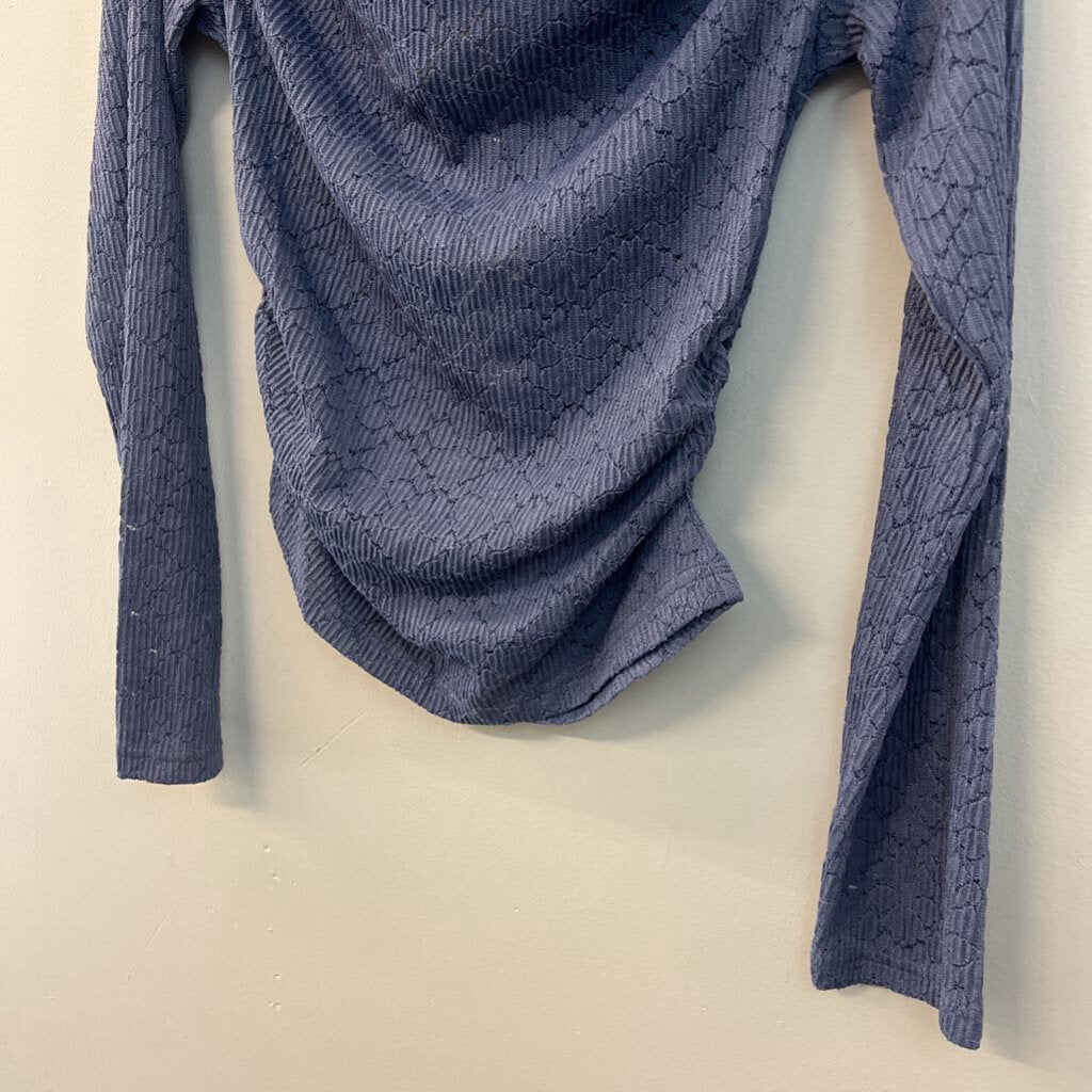 By Together Blue Lace Long Sleeve Top Large