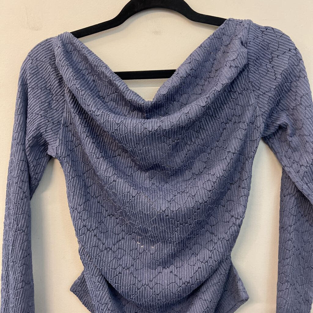 By Together Blue Lace Long Sleeve Top Large