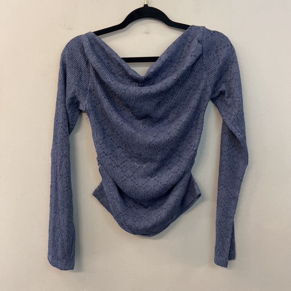 By Together Blue Lace Long Sleeve Top Large