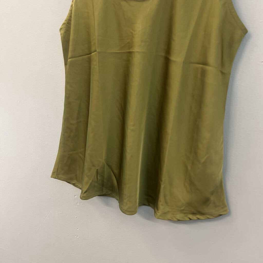 The Workshop Green Silky Tank Top Large