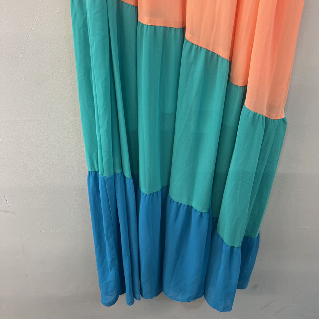 Entro Multi Color Block Maxi Dress Medium