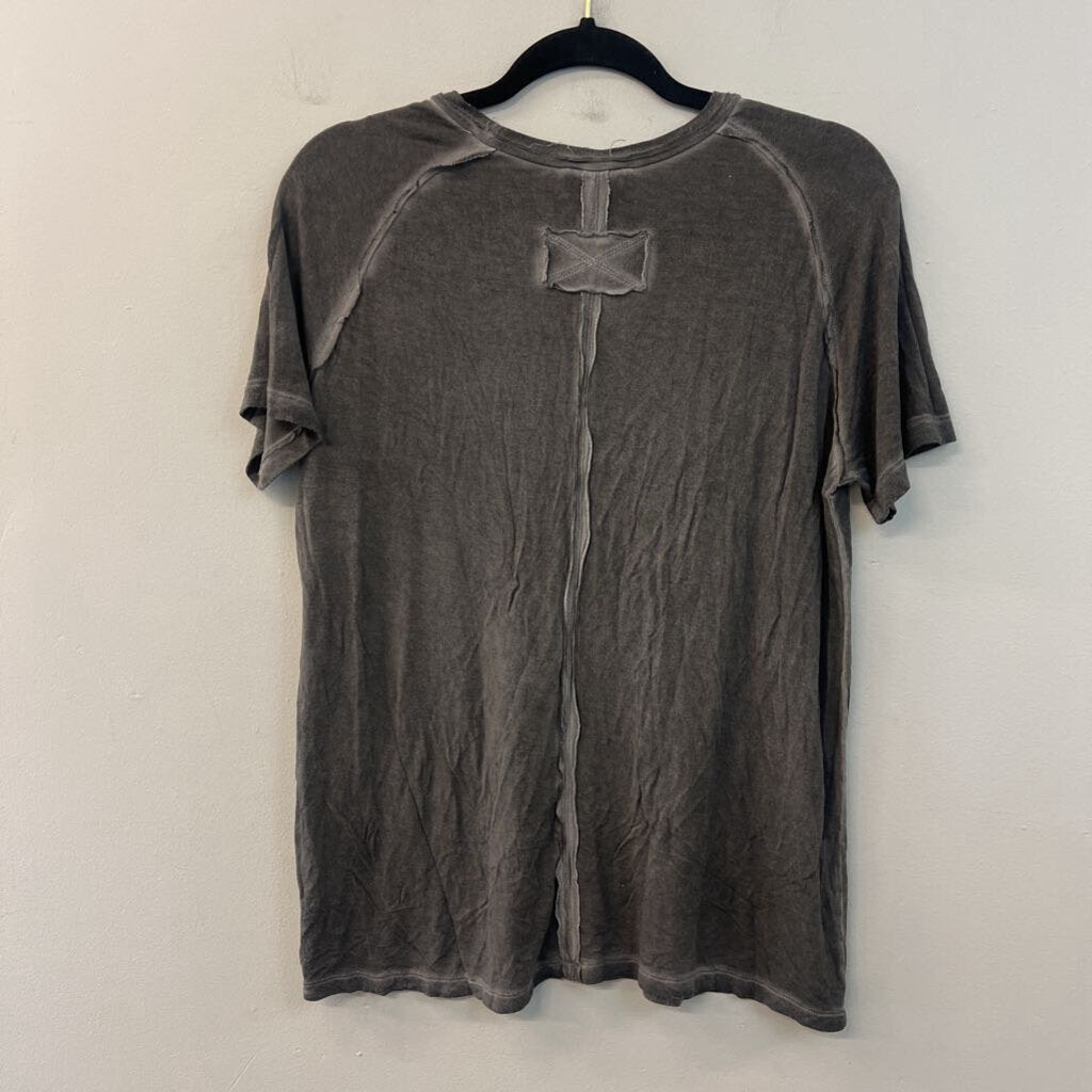 Zenana Grey Short Sleeve Top Large