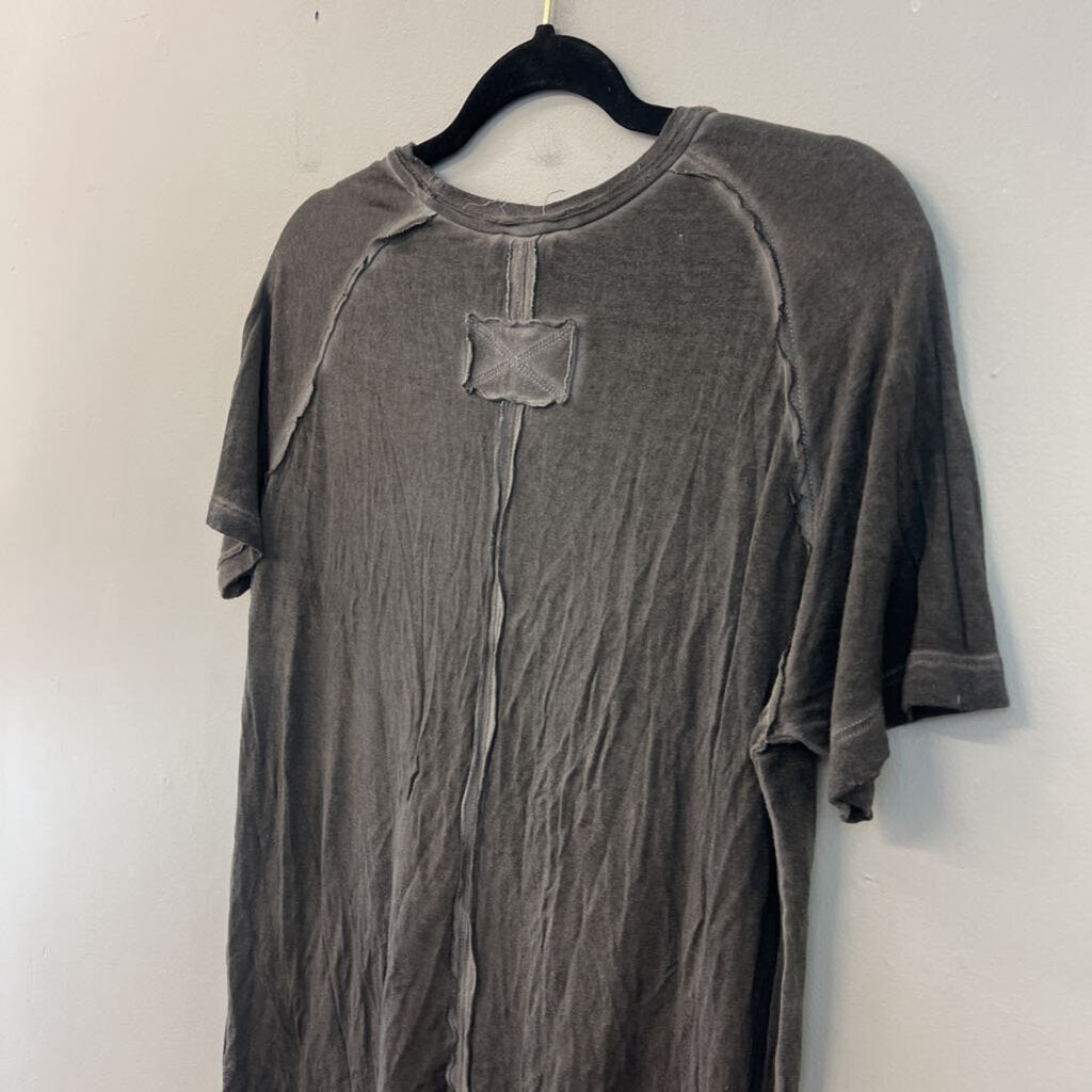 Zenana Grey Short Sleeve Top Large